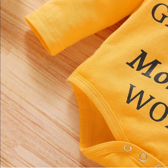 Baby Girls Letter Ruffle Romper+Sunflower Pants+Headband 3PCS Outfit Set - Picture 6 of 7